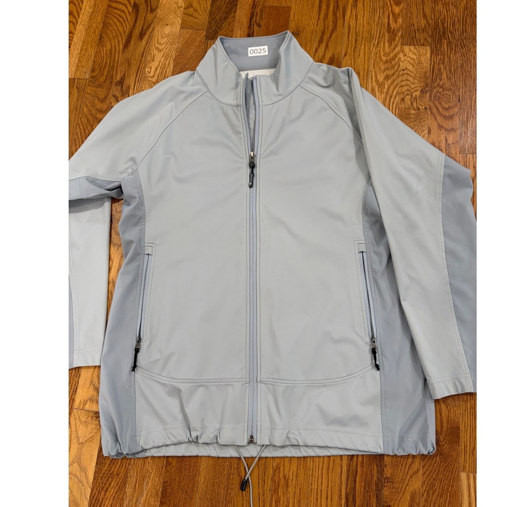 Zorrel Womens Full Zip Performance Jacket Light Blue Gray XL Mock Neck Athletic